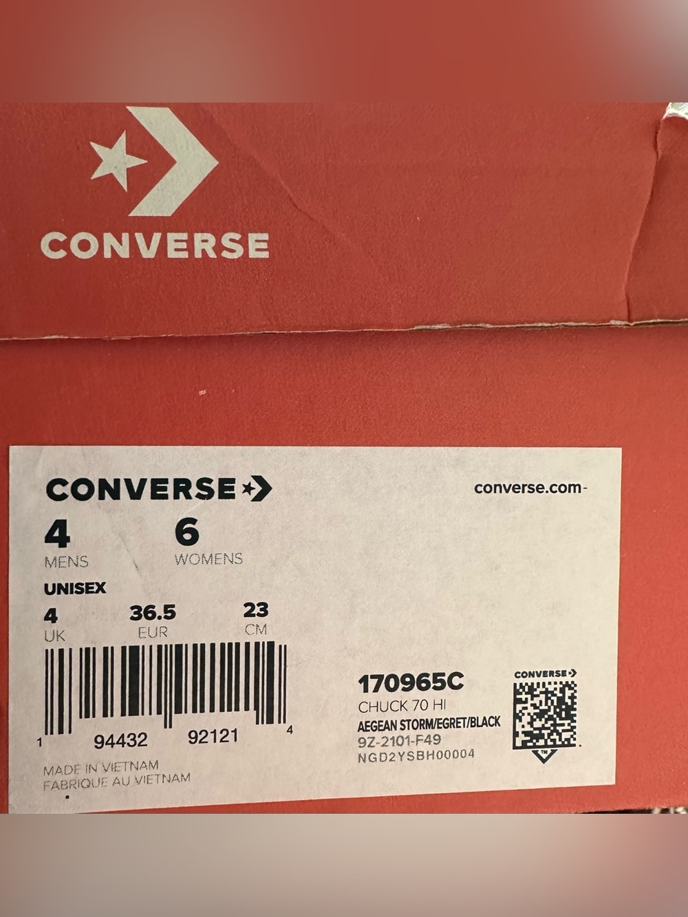 Converse Chuck Hightop 70 Aegean Storm Size 4 - Picture 2 of 7